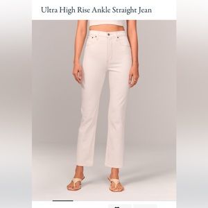 Abercrombie ultra high rise ankle straight jean